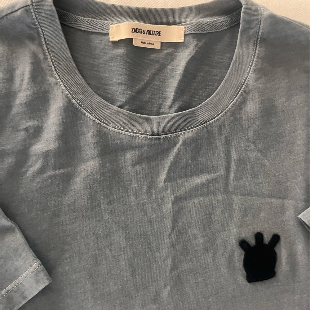 NEW Zadig & Voltaire Gray Short Sleeve Tee Stockly T-shirt